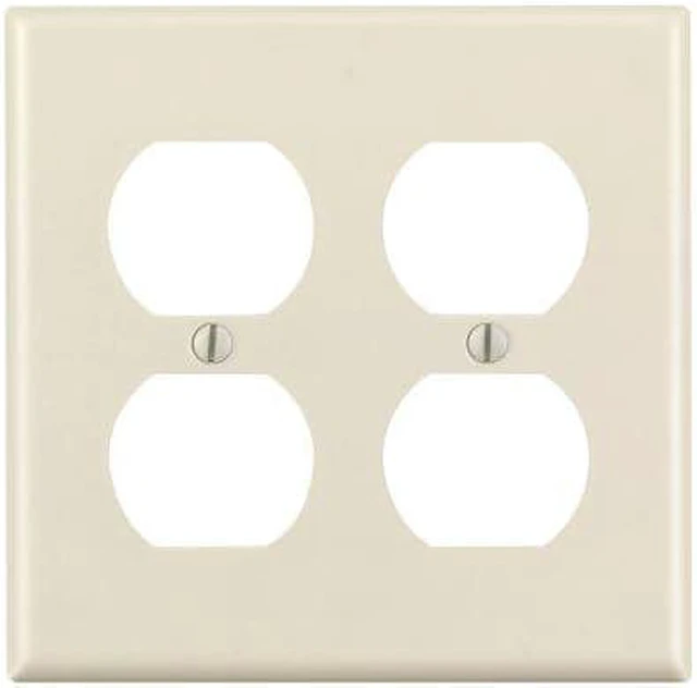 Main image of Leviton 78016 Light Almond Two Gang Duplex Receptacle Wall Plate