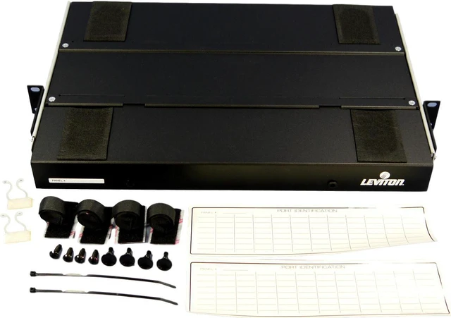 Main image of Leviton 5P330-AA Unloaded Black 24-Port Fiber Optic SC ST Patch Panel
