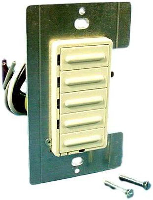 Main image of Leviton 17768-A Almond Decora MicroDim Fluorescent Preset 4-Scene Dimmer Switch