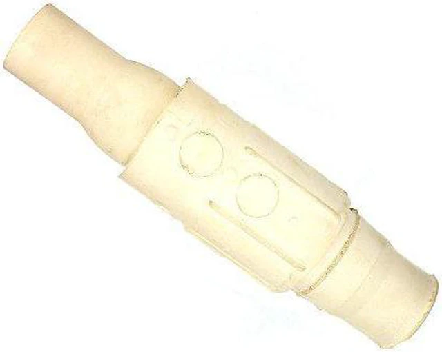 Main image of Leviton 22L25-W 22 Series Single Pole Cam-Type Contact & Insulator, Ball Nose, In-Line Latching Female Connectors, Crimped, 690 Amp Max, White