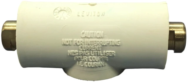 Main image of Leviton 18A25-W White 18 Series Ball Nose Double Male Multi-Way Cam Type Connector