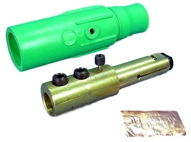 Main image of Leviton 19D21-G Green 19 Series Ball Nose Male Double Set Screw Detachable Cam-Type Plug