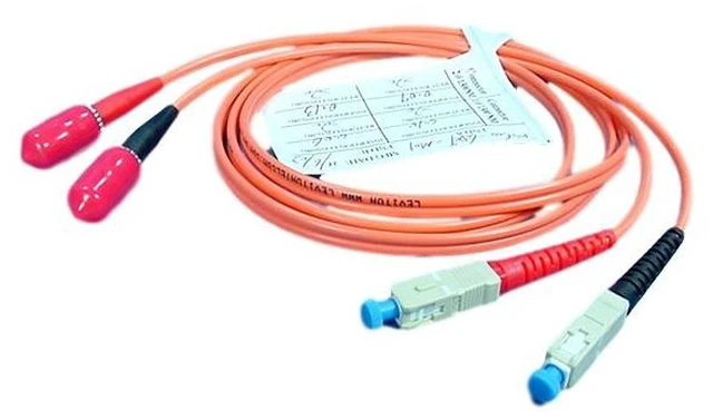 Main image of 1M Leviton Fiber Optic Patch Cable Cord ST SC 62.5 Micron Duplex Multimode 62DCT-M01