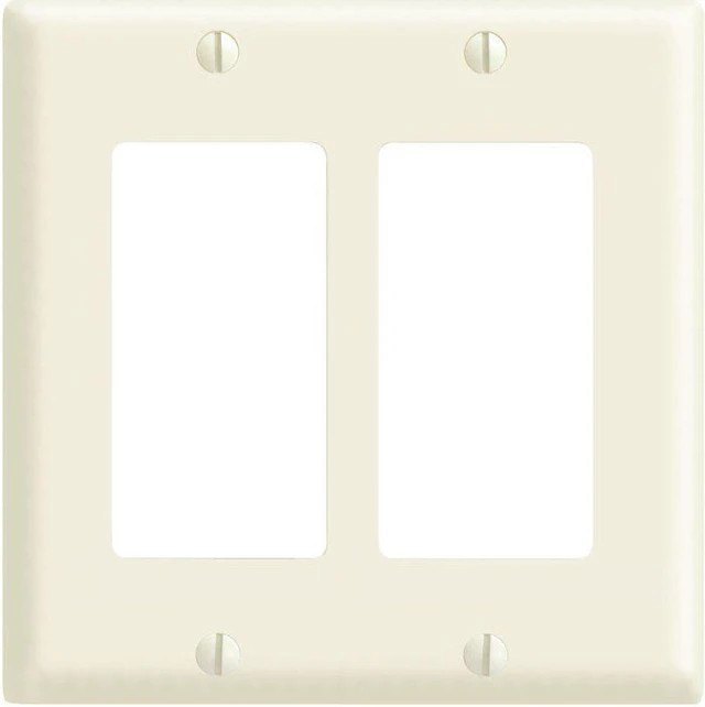Alt view image 2 of 2 - Decora Switch 2-Gang Plate Almond LEVITON MFG Decorative Switch Plates 80409-A