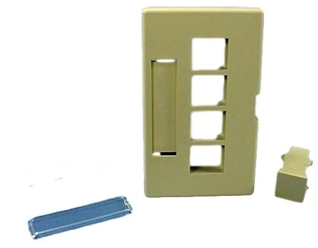 Main image of Leviton Ivory 4-Port Quickport Cubicle Wallplate Fits Herman Miller 49910-HI4