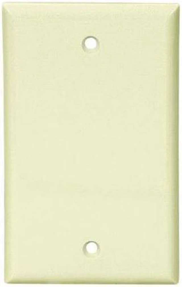 Main image of Cooper Wiring Devices 5129LA 1-Gang Blank Box Mount Wall Plate, Unbreakable Nylon, Standard Size, Light Almond