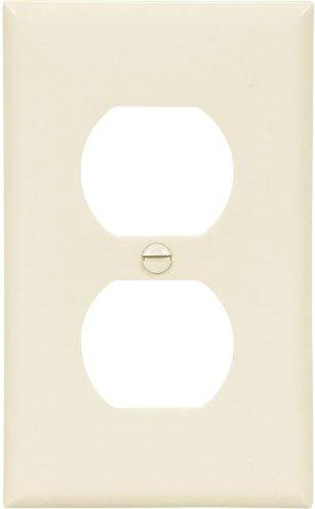 Main image of Cooper 5132LA Light Almond Unbreakable Single Gang Duplex Receptacle Wall Plate