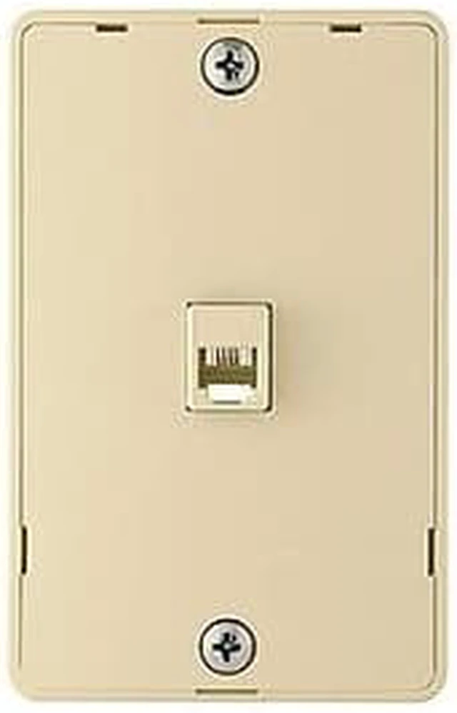 Alt view image 2 of 2 - Cooper Wiring Devices 3521-4V Quick Mount 4-Wire Telephone Jack with Wallplate -