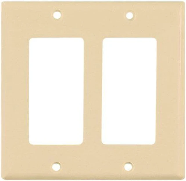 Main image of Cooper 5152V Ivory Unbreakable Two Gang Decorator Wall Plate