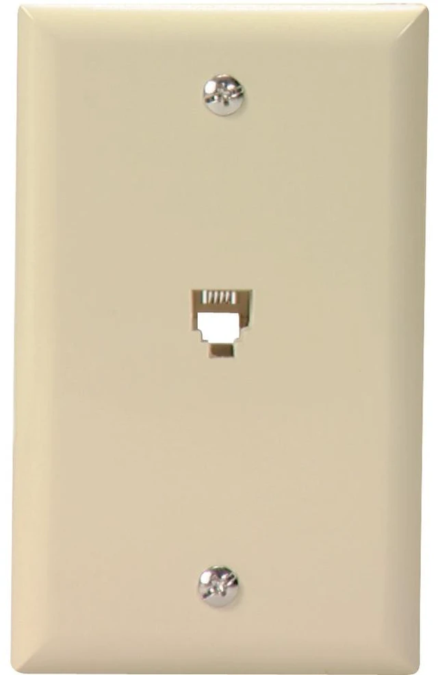 Main image of Cooper Wiring Devices 3532-4V Telephone Wall Plate, 4-Wire 6-Position Jack, Ivory