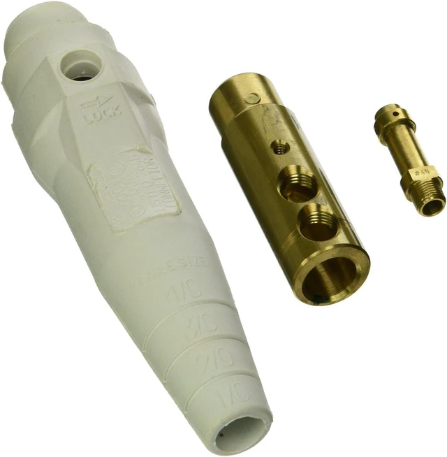 Main image of Leviton 18D33-W White 18 Series Ball Nose Female Double Set Screw Detachable Cam-Type Plug