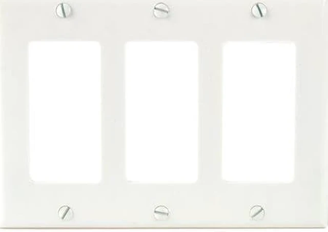 Alt view image 2 of 2 - Cooper Wiring Devices 3-Gang Decorator Wall Plate White 2163W