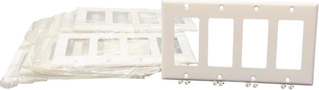 Main image of Cooper 2164W White Four Gang Decorator Wall Plate (Pack of 10)