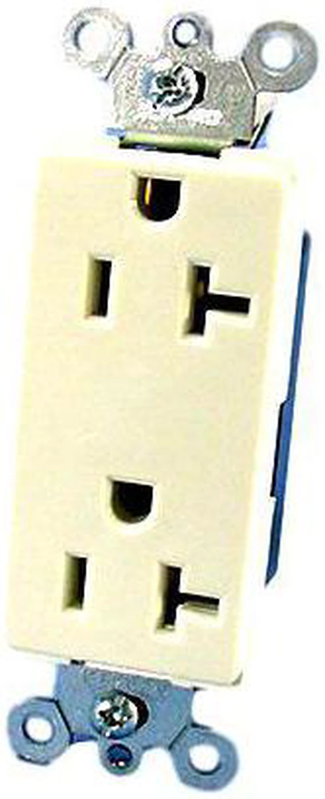 Main image of Leviton Almond Commercial Decora Receptacle Outlets NEMA 5-20 20A 125V 16352-A