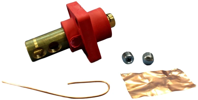 Main image of Leviton 18R23-R Red 18 Series Ball Nose Male Double Set Screw Cam-Type Panel Receptacle