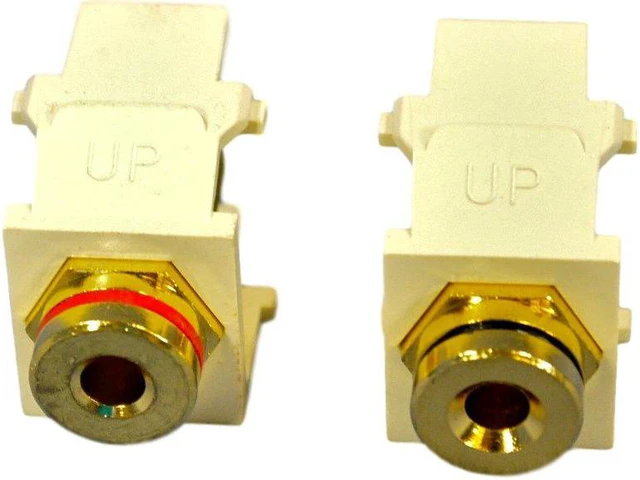 Main image of Leviton 40837-I Ivory 1 Pair QuickPort Snap-In Banana Jacks