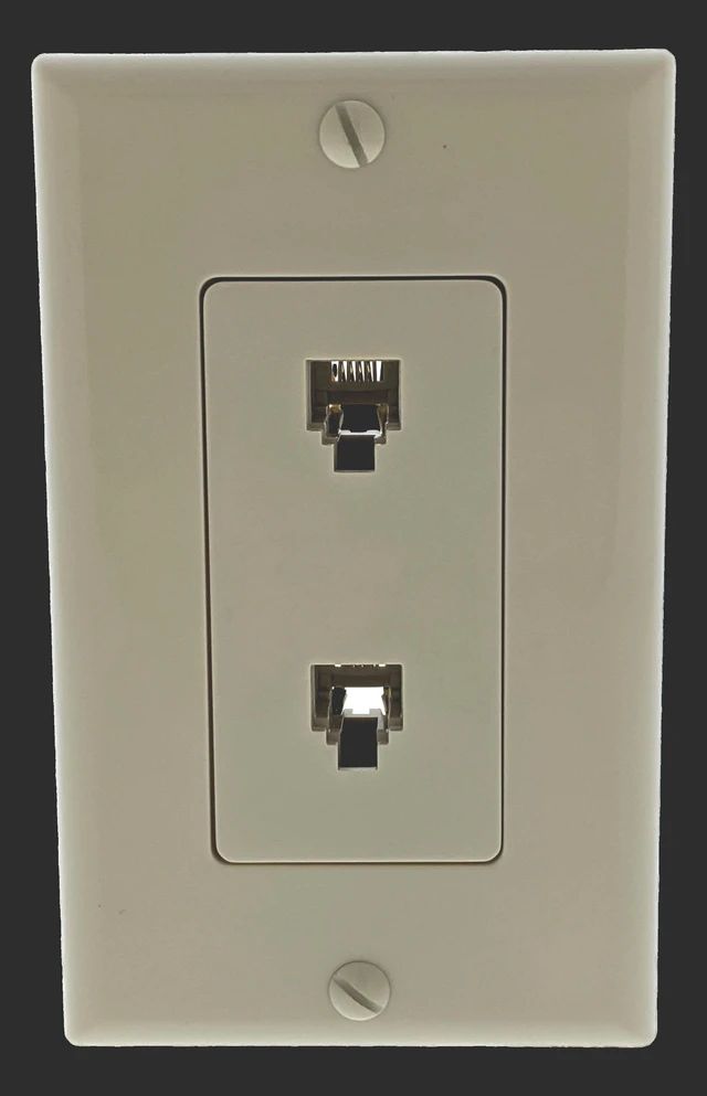 Main image of Leviton Decora Dual Phone Jack Wall Plate Ivory 40949-ID