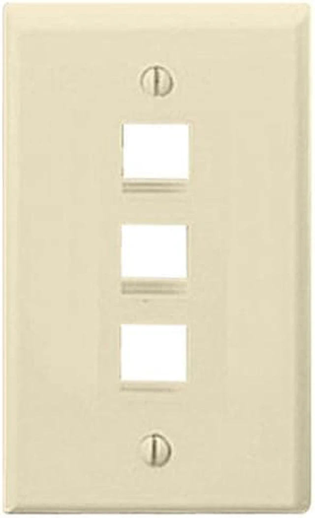 Alt view image 2 of 2 - Leviton Almond Quickport 3-Port Wallplate 41080-3AP