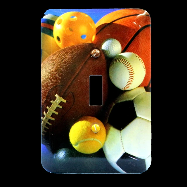 Main image of Leviton Football Baseball Sport Athlete Theme Wallplate Switch Cover 89001-SPT