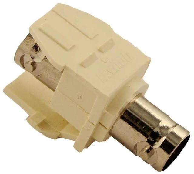 Main image of Leviton 41084-BAF Bnc Quickport Adapter, Nickel-Plated, Color Almond