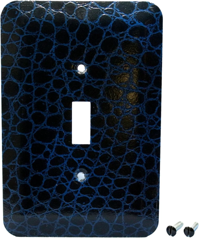 Main image of Leviton Jumbo Blue Leopard Print Switch Cover Oversize Toggle Wall Plates 89301-BLL