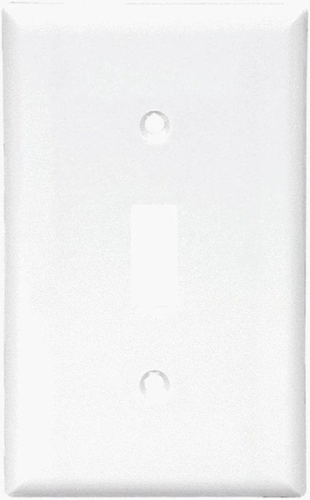 Main image of Cooper 5134W White Unbreakable Single Gang Toggle Light Switch Wall Plate