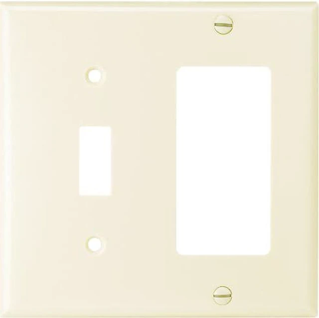 Main image of Cooper 2153LA Light Almond Two Gang One Toggle One Decorator Combination Wall Plate