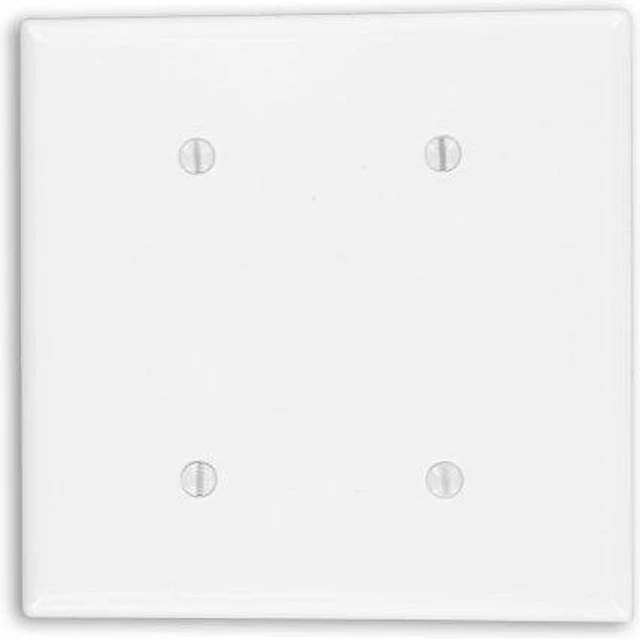 Main image of Leviton 88034 White Two Gang Blank Strap Mount Wall Plate
