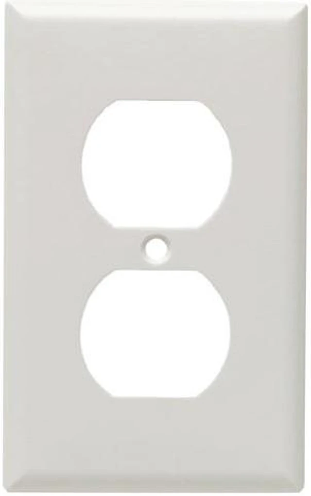 Main image of Cooper Wiring Devices 2132W 1-Gang Duplex Receptacle Wall Plate, Standard Size, Thermoset Plastic, White