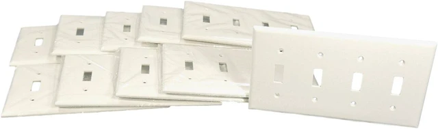 Main image of Cooper 2154W White Four Gang Toggle Light Switch Wall Plate (Pack of 10)