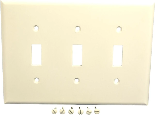 Main image of Cooper Wiring Devices 2041W White Mid Size 3-Gang Toggle Thermoset Wall Plate