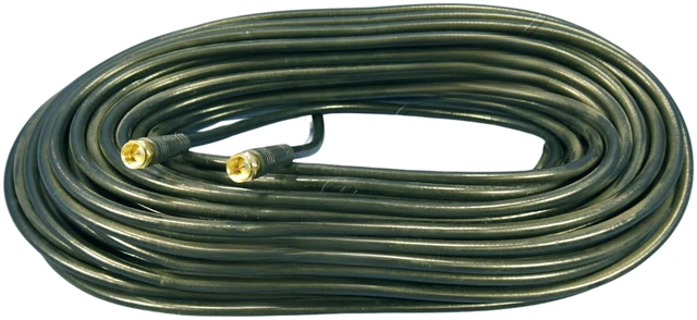 Alt view image 2 of 4 - Leviton C5851-CGO 100-Foot Coaxial Video Cable, Gold Plug Ends, F-Type RG59, Black