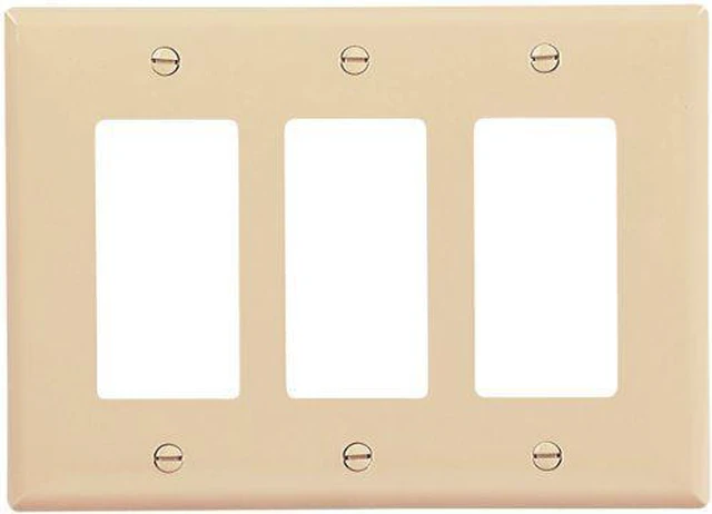 Main image of Cooper 2063V Ivory Mid-Size Three Gang Decorator Wall Plate