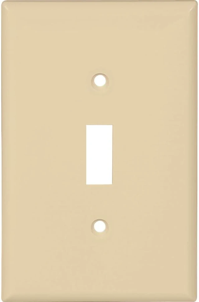 Main image of Cooper Ivory 1-Gang Mid-Size LARGE Thermoset Toggle Switch Cover Wallplate 2034V