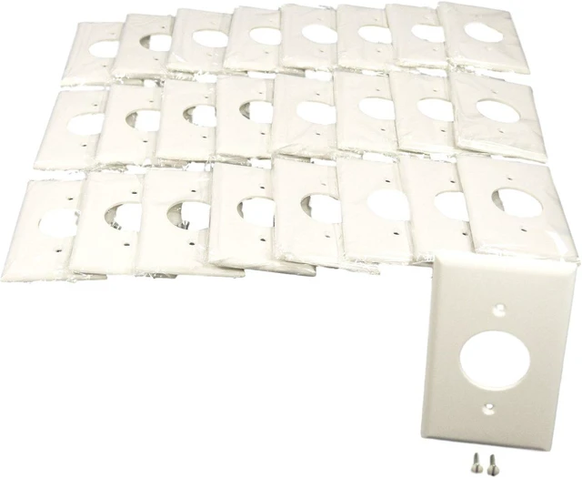Main image of Cooper Wiring Devices 2131W 1-Gang Single Outlet Receptacle Wall Plate, 1.41" Diameter Opening, Standard Size, Thermoset Plastic, White (Pack of 25)