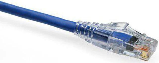 Main image of Leviton Blue Gigamax Slimline 3ft Patch Cord Network Cable Booted Cat5e 5D460-3L