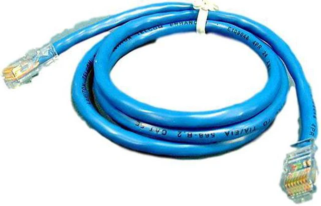 Main image of Leviton Blue Cat 5 3ft Ethernet LAN Patch Cord Network Cable Cat5 8P8C 52455-3BL