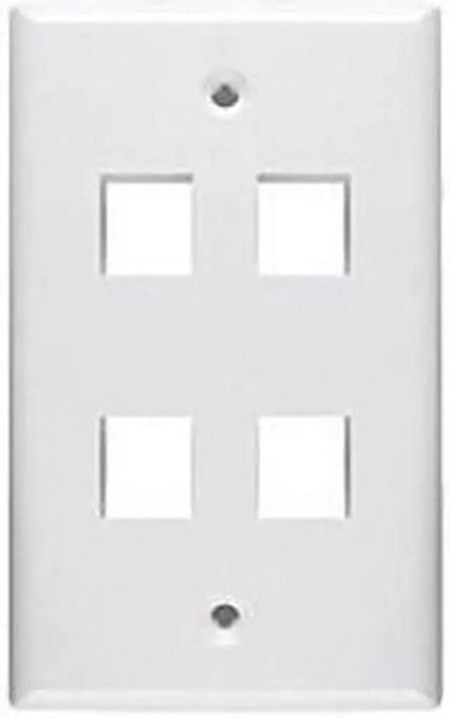 Main image of SignaMax SKF-4-WH White 4 Port Single-Gang Wall Plate
