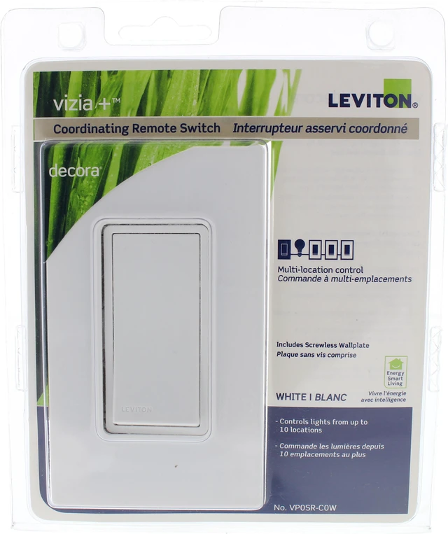 Main image of Leviton VP0SR-C0W White Coordinating Remote Light Fan Switch Multi-Location 120V