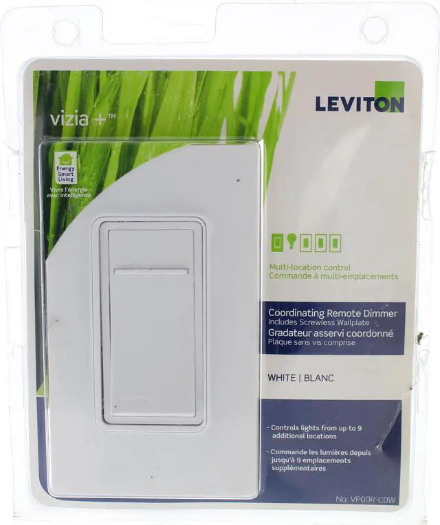 Main image of Leviton Coordinating Vizia+ Remote Switch Light Dimmer White VP00R-C0W