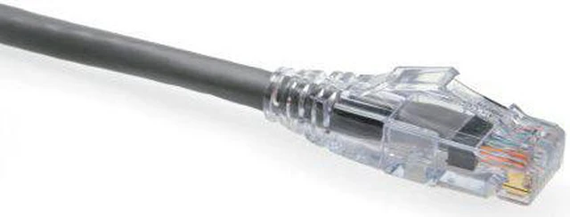 Main image of Leviton Gray Gigamax Slimline 5ft Patch Cord Network Cable Booted Cat5e 5D460-5S