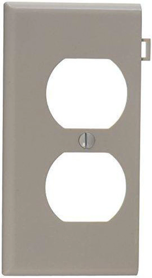 Alt view image 4 of 7 - Leviton PSE8-W White Duplex Receptacle Sectional End Wall Plate