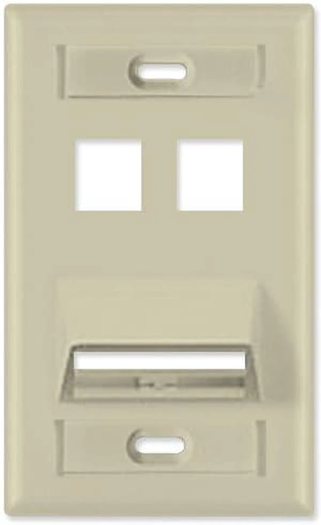 Main image of Ivory Quickport ANGLED 4-Port Wallplate 40807-I