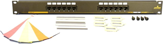 Main image of Leviton 19" Cat 5 12-Port Type T568A Wiring Patch Panel Rack Mount 59485-A12