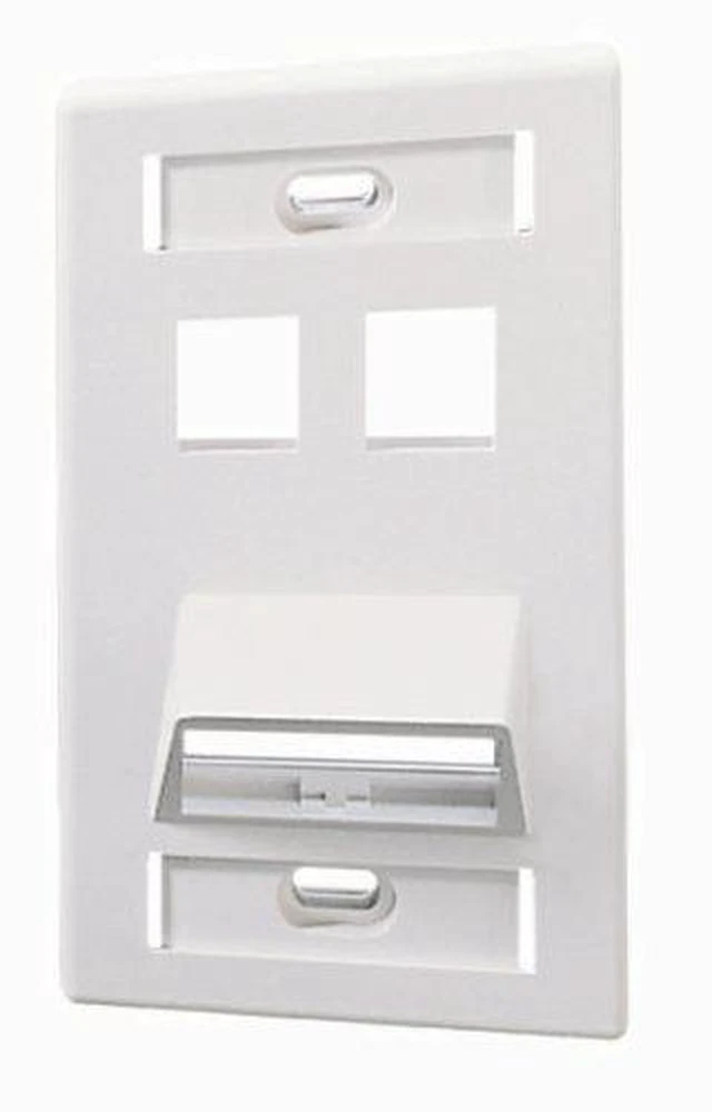 Alt view image 3 of 3 - Leviton Plate 4Port Ang Wht 1090-4548
