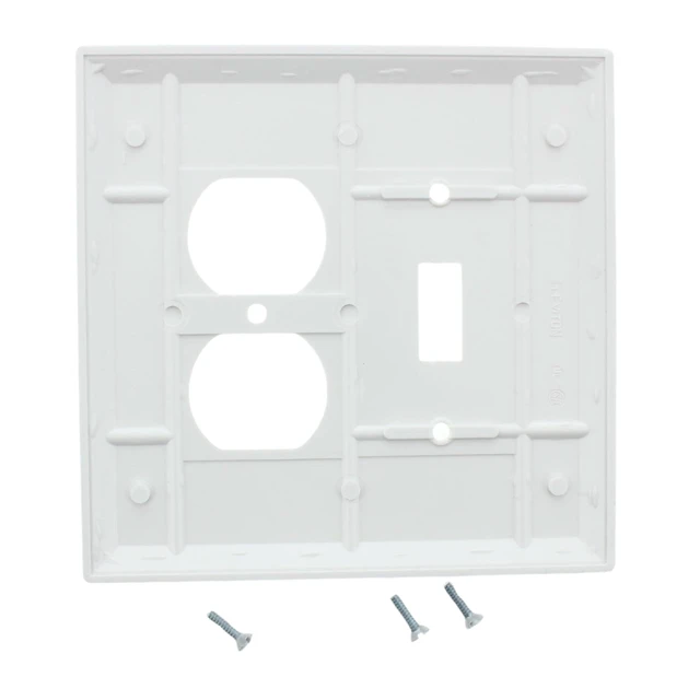 Alt view image 2 of 2 - Leviton 88105 Water Oversize Two Gang Combination Toggle Switch Duplex Receptacle Wall Plate