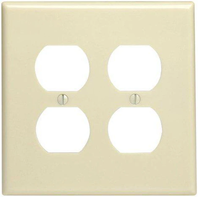 Main image of Leviton 86116 Ivory Oversize Two Gang Duplex Receptacle Wall Plate