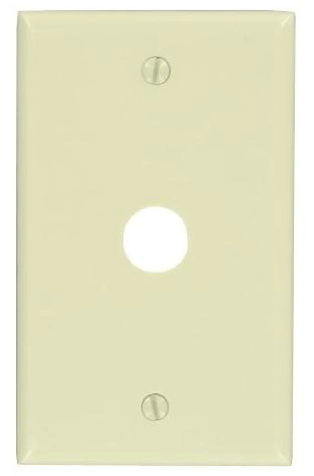 Main image of Leviton 86017 Ivory Single Gang .625" Cable Wall Plate