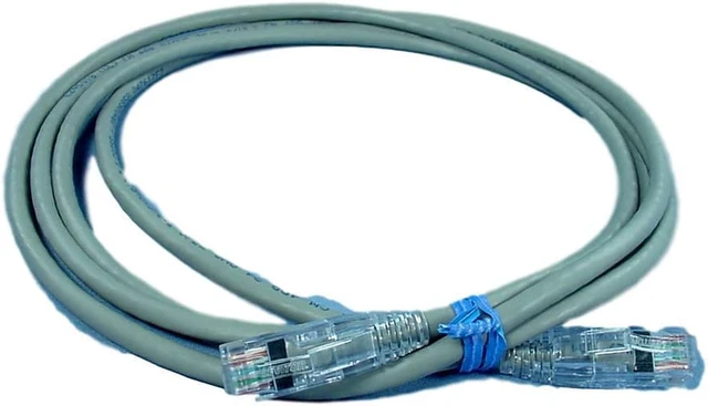 Main image of Leviton 5D460-7S Gray Cat 5e 7-Foot Gigamax Slimline Ethernet LAN Patch Cord Network Cable