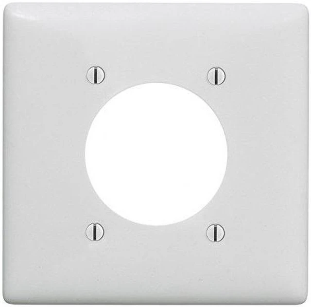 Main image of Hubbell NPJ703 White Mid-Size Two Gang One 2.16" Single Receptacle Wallplate